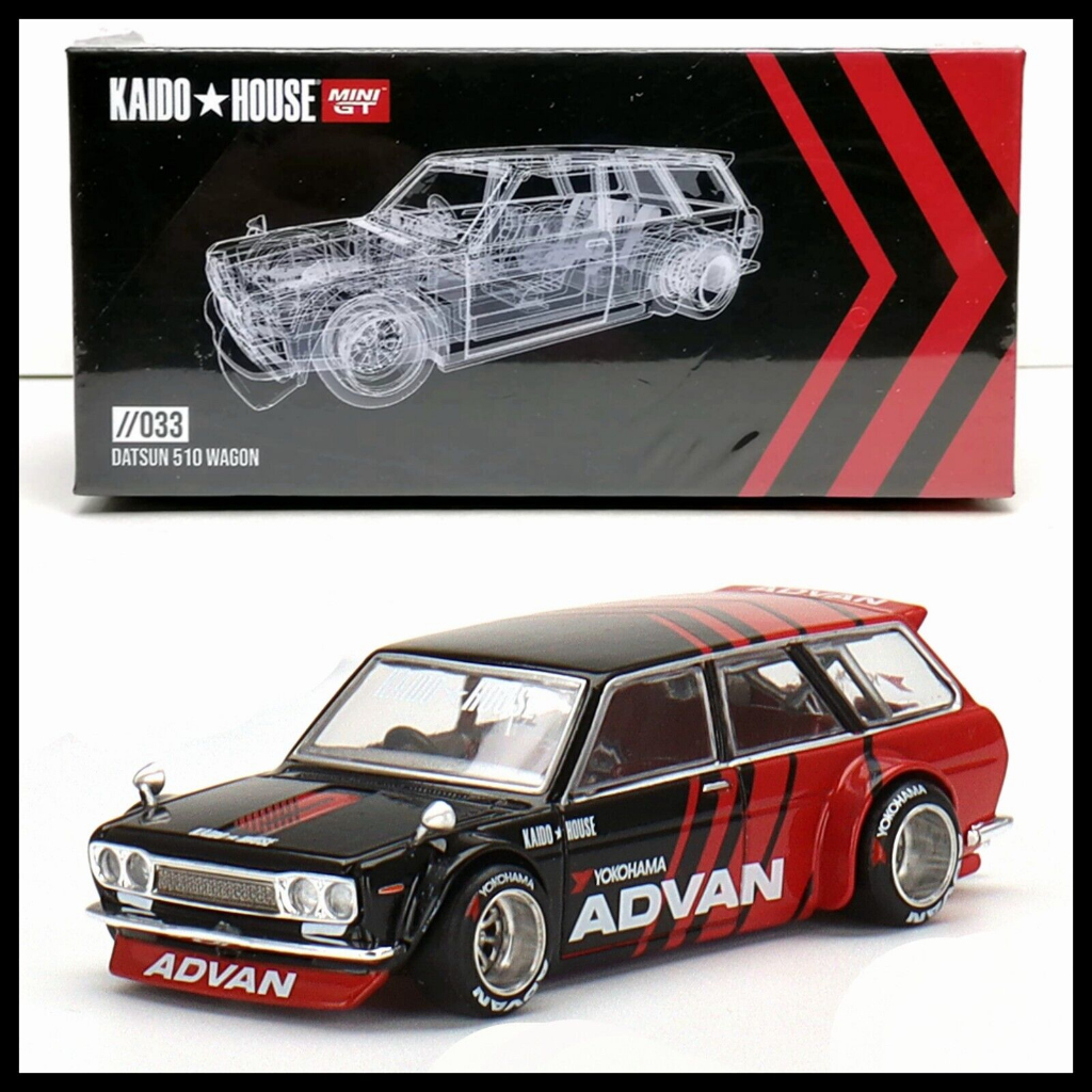 メ*ノ様 街道ハウス　DATSUN 510 WAGON　ADVAN Datsun 510 Wagon Advan Kaido House 033 Mini GT | Shopee Brasil