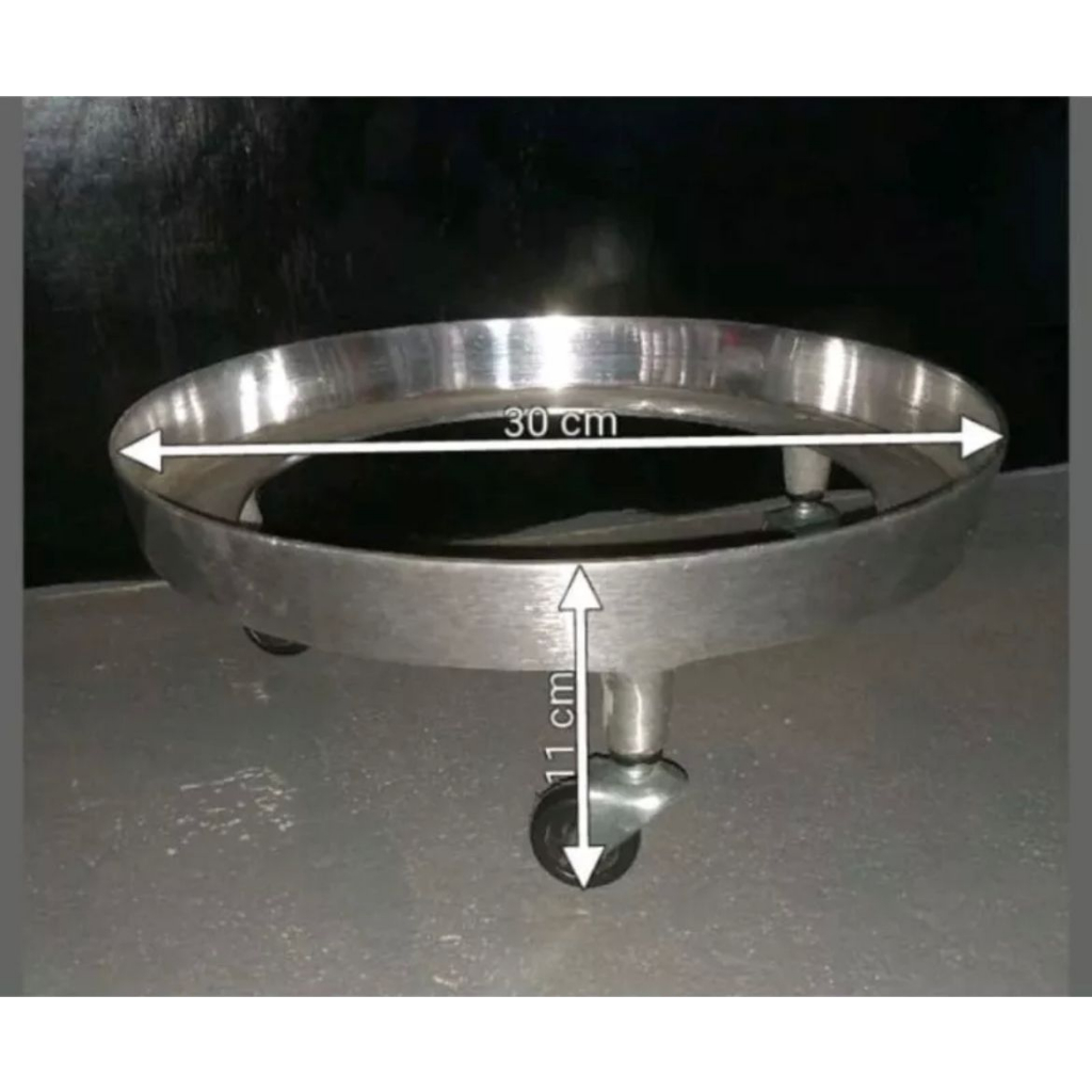 Pé De Botijão De Gás em alumínio Grosso Fundido Batido com Rodinhas