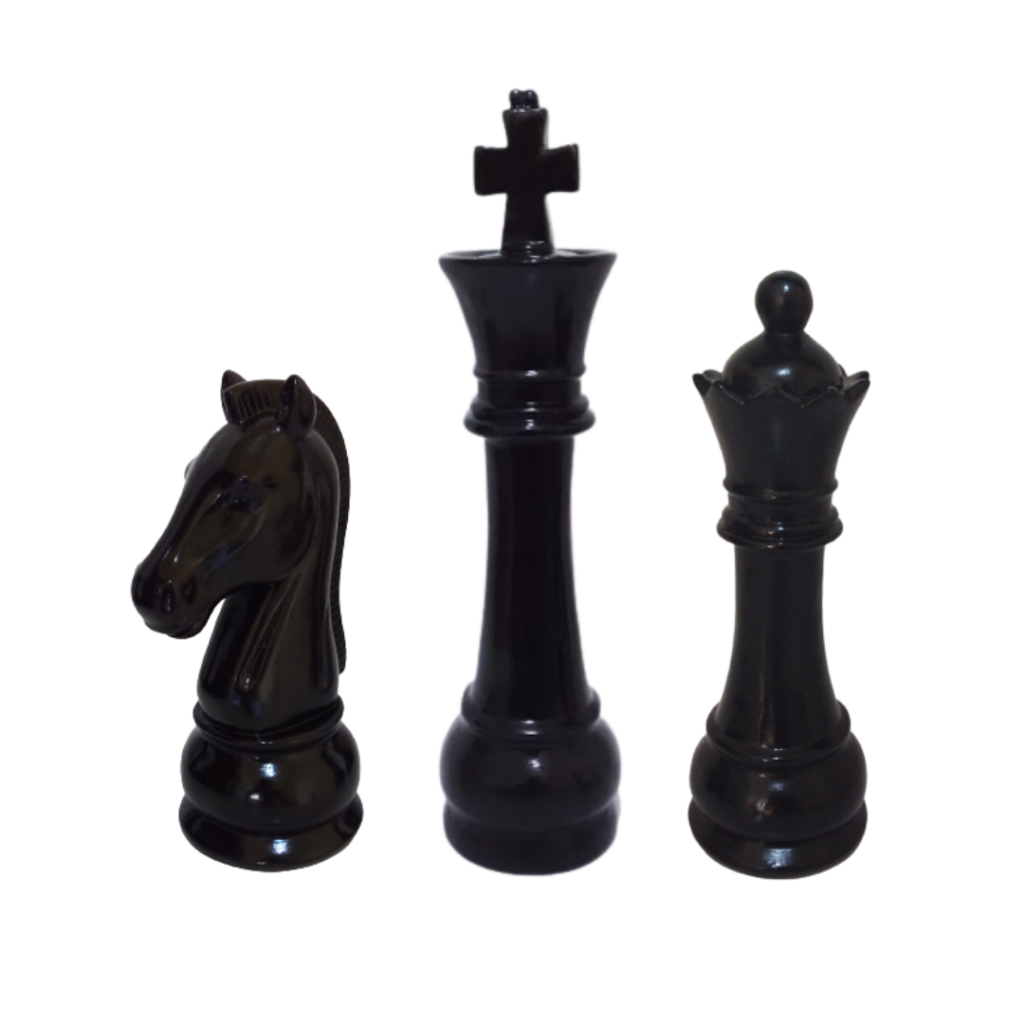 Escultura de peça de xadrez Queen – Estátua de xadrez do Rei Rainha  Cavaleiro retrô de resina para artesanato de escritório, estatuetas  colecionáveis, decoração de casa para escritório, estante de mesa, armário