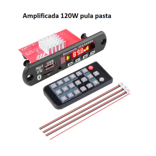 Placa decodificadora bluetooth amplificada 120W cartao de meorira, usb , aux e FM