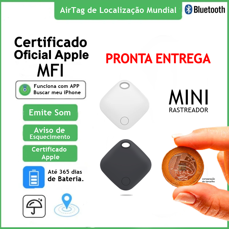 Mini Rastreador para iPhone app Buscar Apple MFI GPS Inteligente