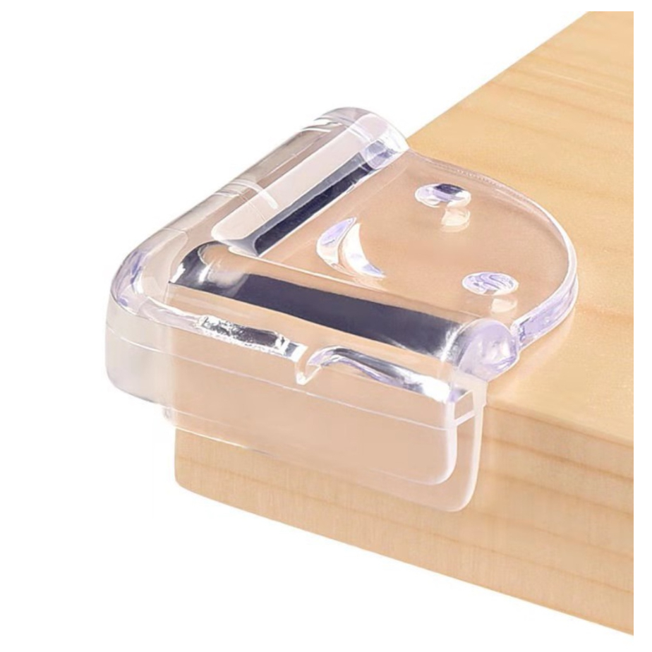 Kit 4 Protetor De Quina De Mesa Vidro Em Silicone Segurança Para Bebês Com Adesivo 3M