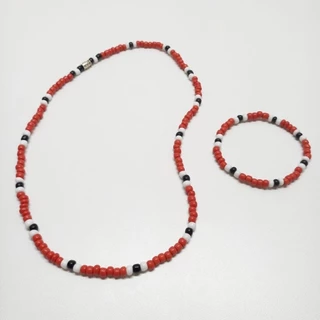 kit colar e pulseira cobra coral