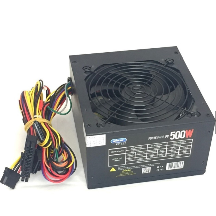 Fonte Atx 500w Gamer Super Silenciosa Para Pc Bivolt