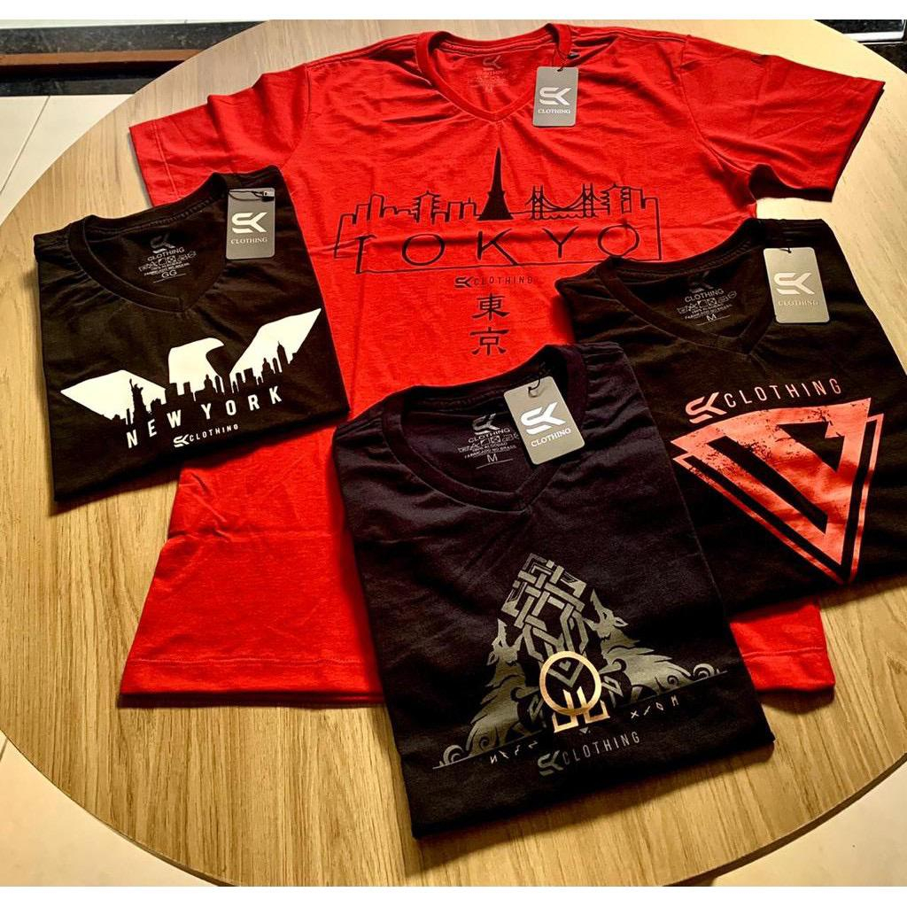 Kit 5 Camiseta Camisa Plus Size Tamanho Especial G1 A G6 Gola V