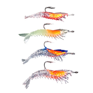 Kit 5 Iscas Artificials Camarão Soft Importado Pesca Corvina Robalo Tucunaré