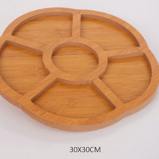 OFERTA Petisqueira Gamela 30cm Tábua Para Petisco Multiuso Decorativa Mdf Estilo Bambu Em Forma De Flor