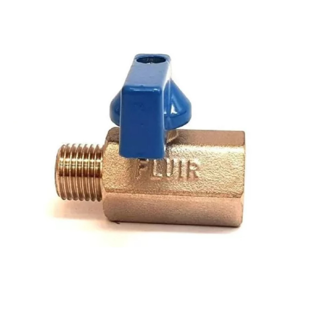 Registro Válvula Esfera Mini Fluir 1/4 Macho X 1/4 Fêmea