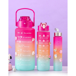 Kit 3 Garrafas Squeezer Água Motivacional Academia Escola Passeio