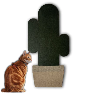 Arranhador Para Gatos Cacto Sem Necessidade De Parafusar, feito em MDF, Carpete e Sisal