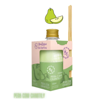 Aromatizador de Ambientes Difusor 250ml de Pera com Chantilly Cheirinho Suave com 5 varetas