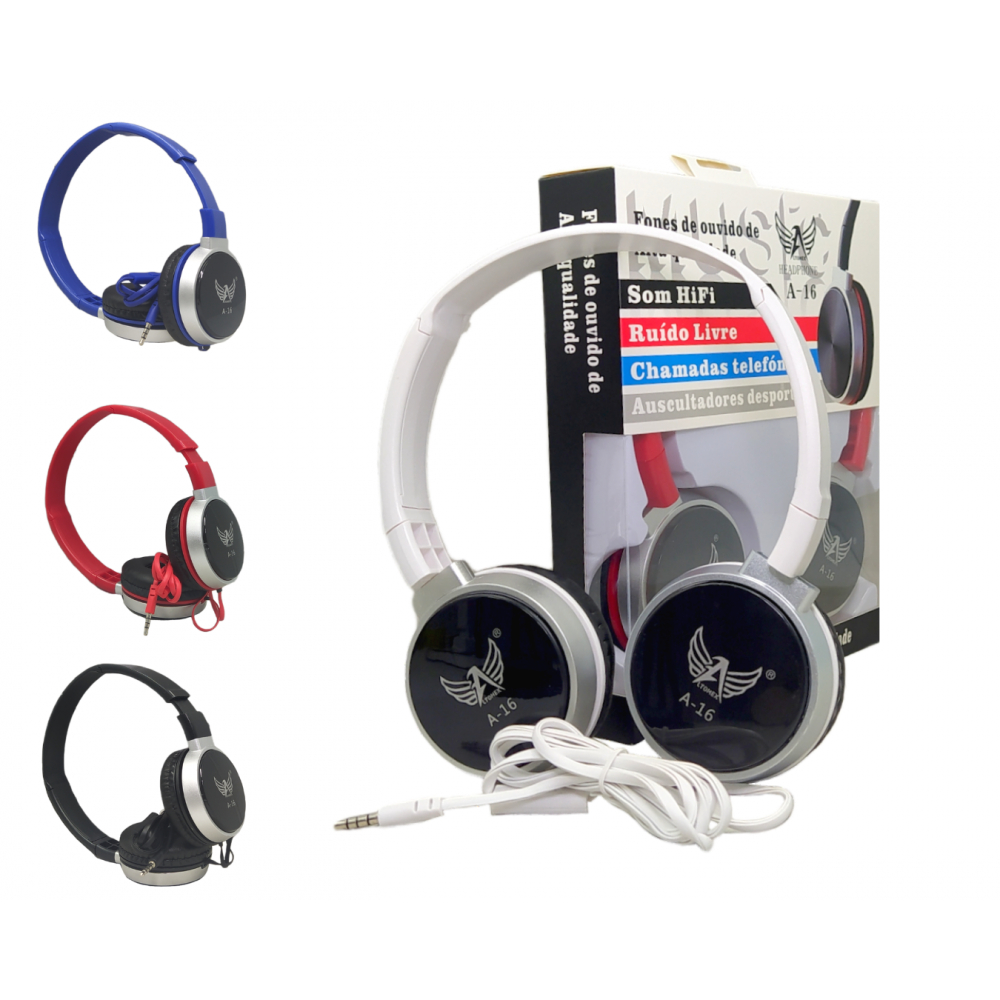 Fones de ouvido com fio ptm 3.5mm, headset para jogos e música