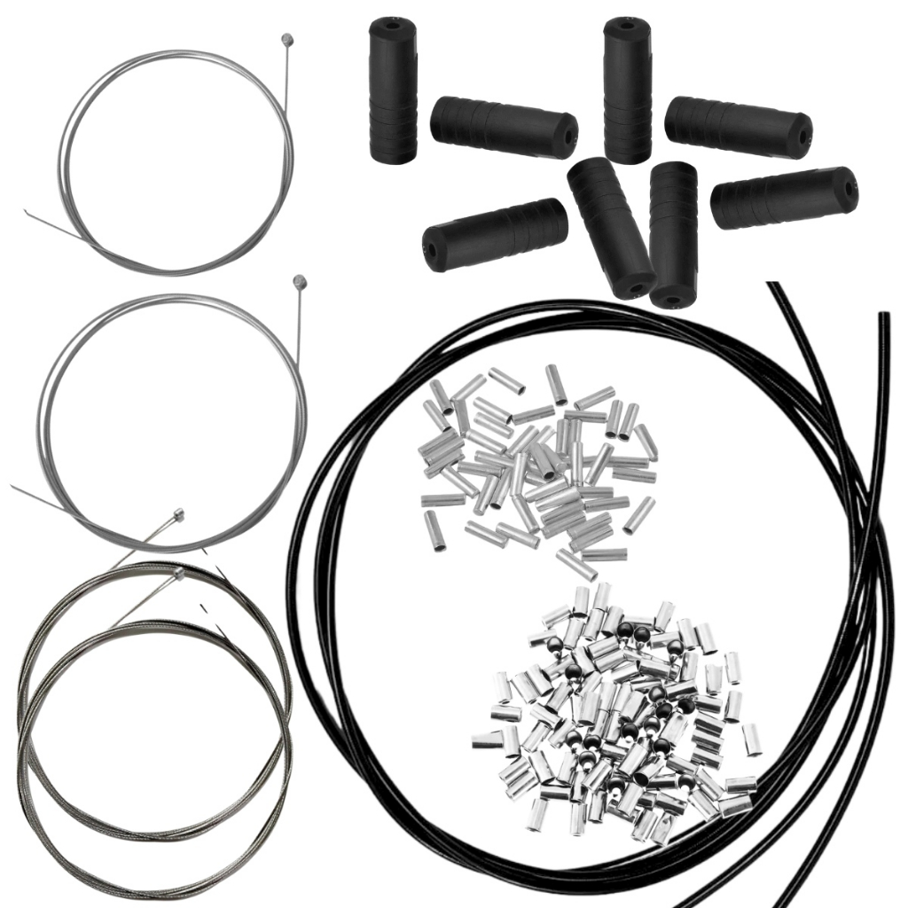 Kit Cabos Conduites Terminal Freio e Marcha Completo Bike