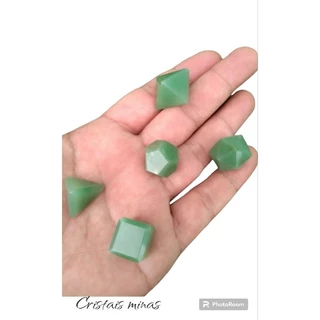Kit sólidos platônicos quartzo verde decaedro dodecaedro octaedro tetraedro icosaedro pedras naturais