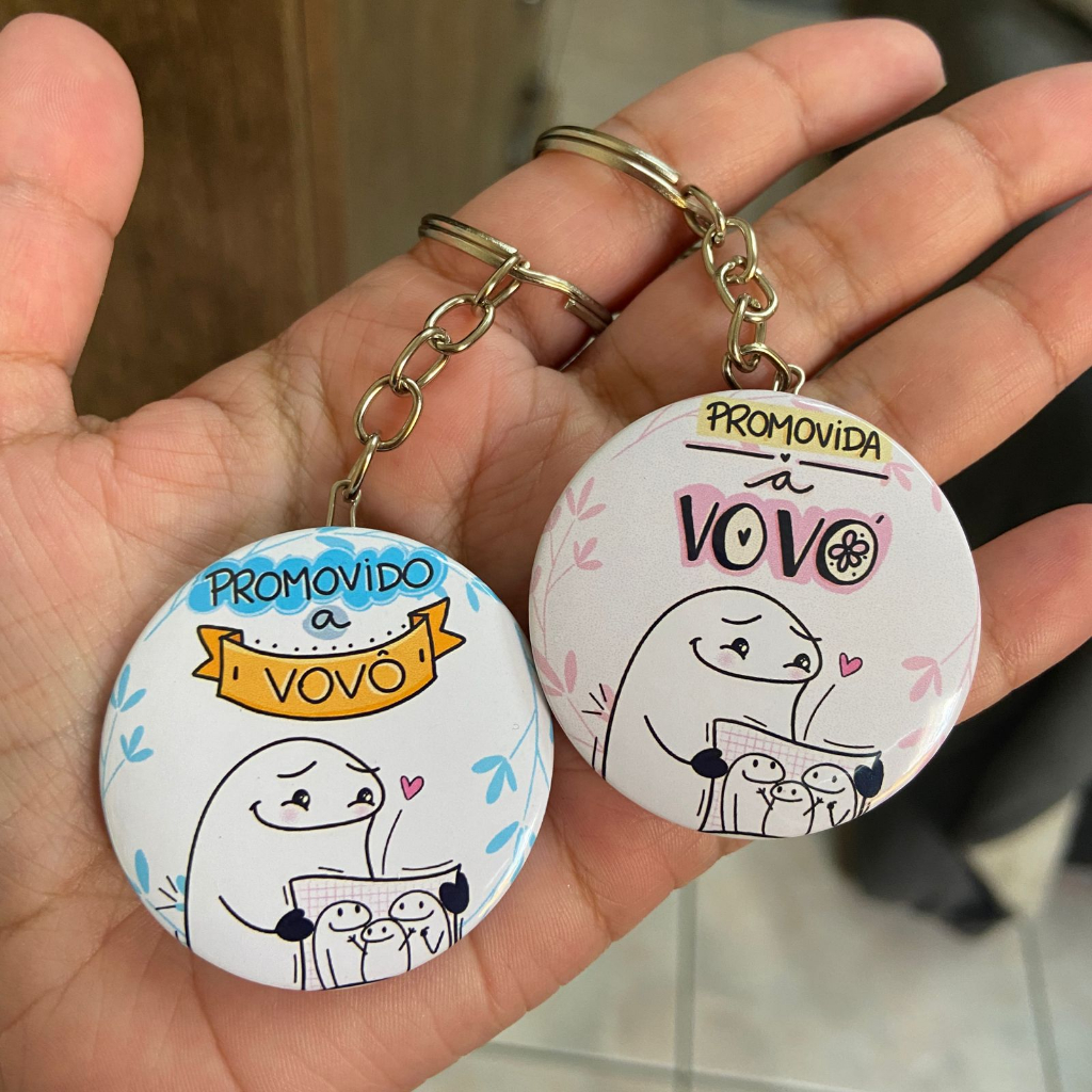 Chaveiros Personalizados 4,5cm Promovida(o) Avós/Titios Flork