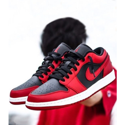 tenis NK air Jordan Dunk low cano baixo ((branco preto vermelho)) unissex 34 ao 43