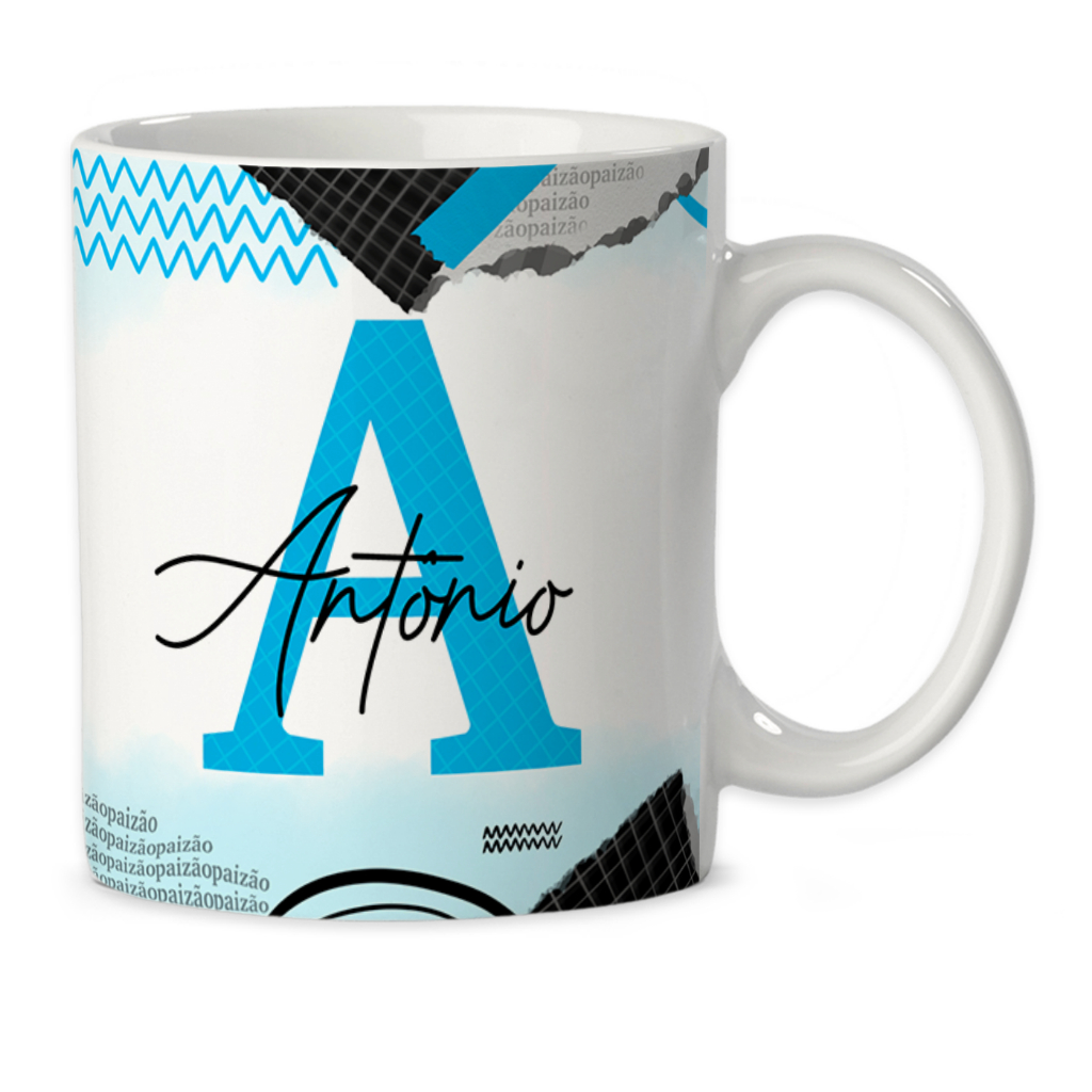 Caneca Personalizada Com Inicial do Nome Masculina 325 ML | Shopee Brasil