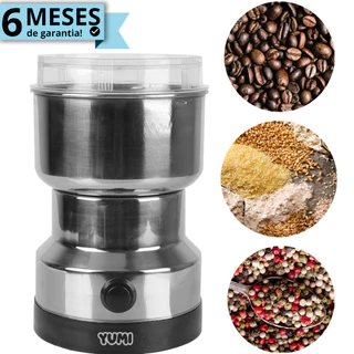 Moedor Triturador de Grãos Elétrico Inoxidável Processador de Café Ultra Rápido 110v Inox Não Enferruja C/ Garantia Yumi
