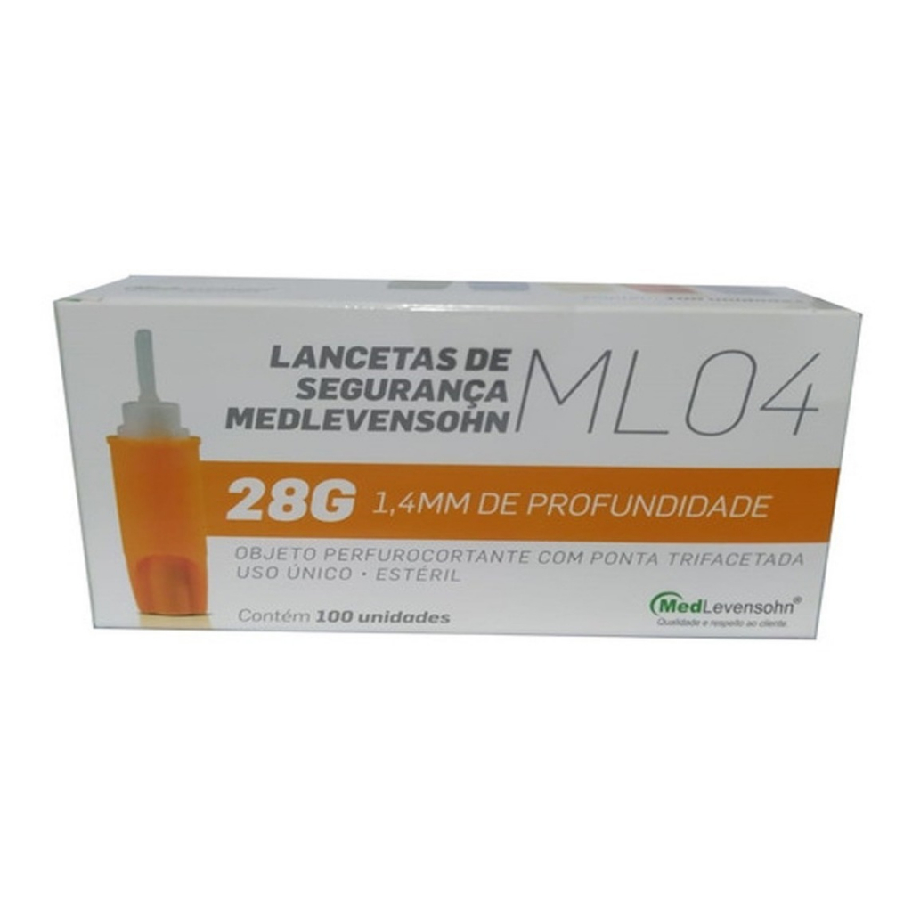Lanceta com Dispositivo de Segurança c/100 Medlevensohn