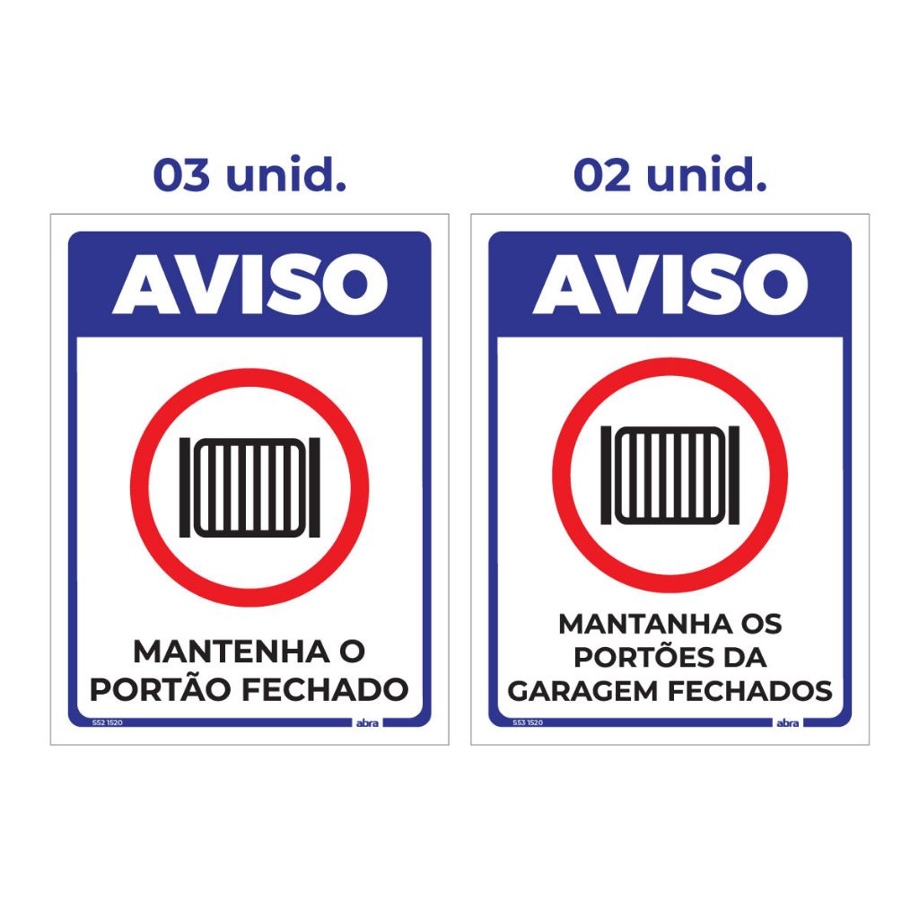 Kit Placas De Sinaliza O Aviso Mantenha O Port O Fechado E Mantenha Os Port Es Da Garagem