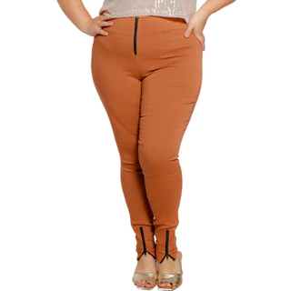 Calça Legging Montaria Bengaline com Detalhe Zipper Cintura Alta