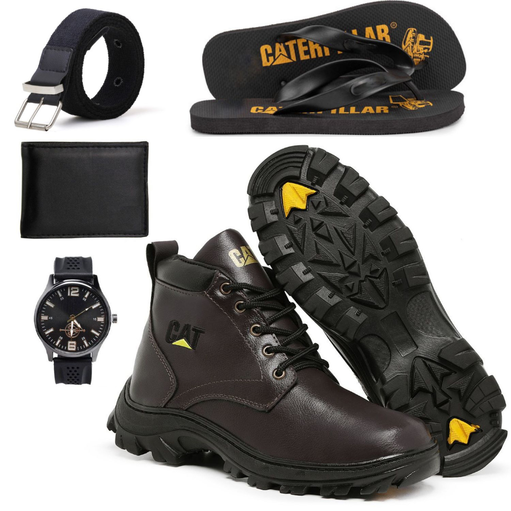 Bota Caterpillar Adventure Original ou Replica Mercado Livre Carteira Cinto  Chinelo Unboxing 