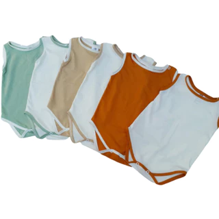 Kit 6pç Body Regata Bebê Algodão