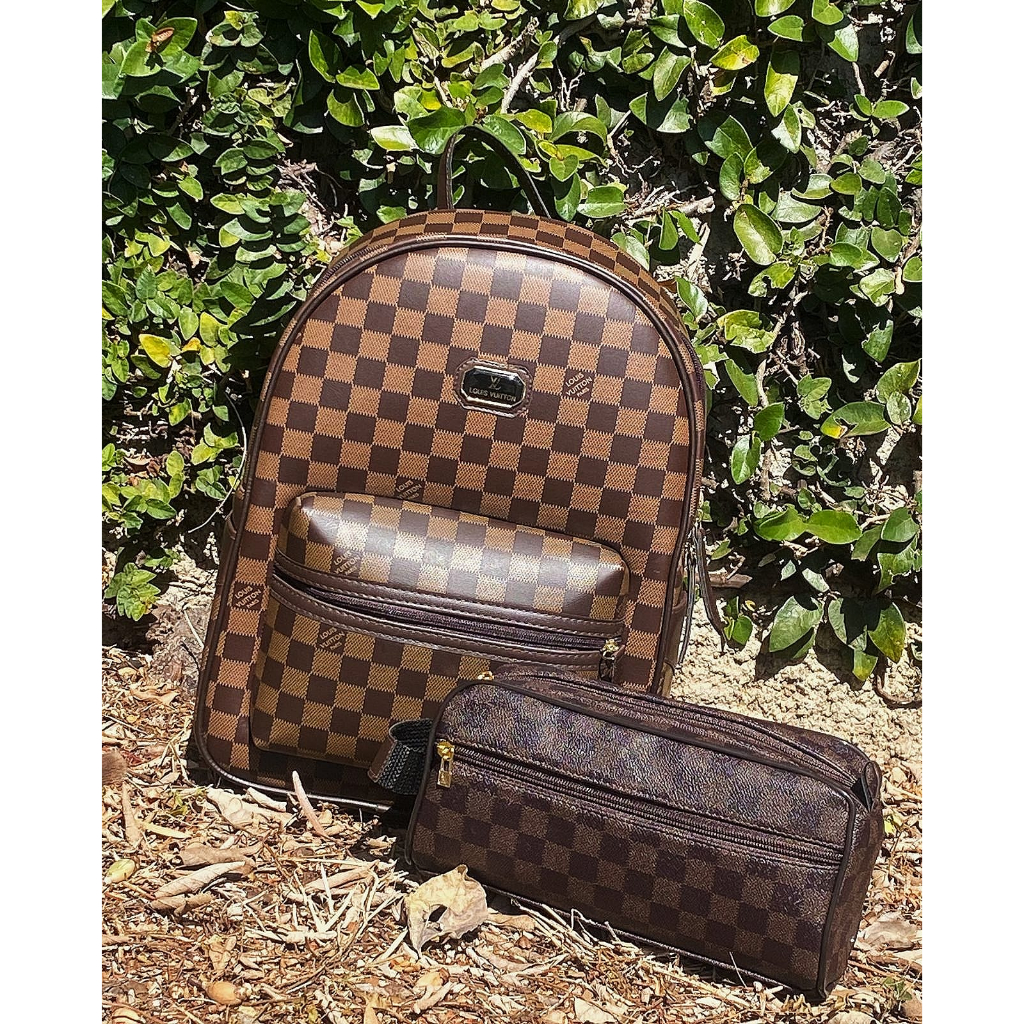 Kit Bolsa Mochila e Nécessaire Louis V LV Estojo Preto PROMOÇÃO