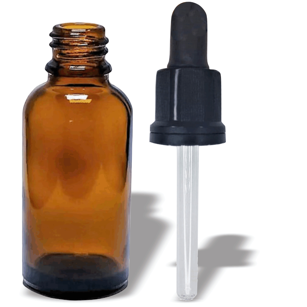 05 frascos Conta Gotas 30ml De Vidro (vazio) Âmbar - conj.Completo