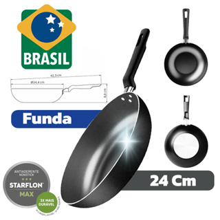 Frigideira Funda Tramontina Loreto em Alumínio com Revestimento Internoo e Externo em Antiaderente Starflon Max Grafite 24 cm