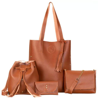 Bolsa Feminina Kit 4 Peças Básico Prático Dia a Dia