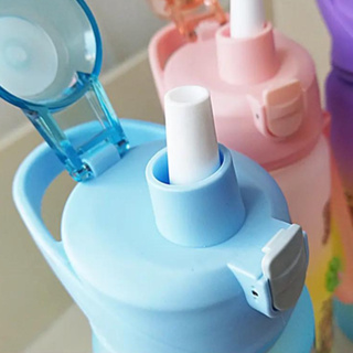 Garrafa De Água De 1LITRO com canudo e adesivo normal e 3D Resistente