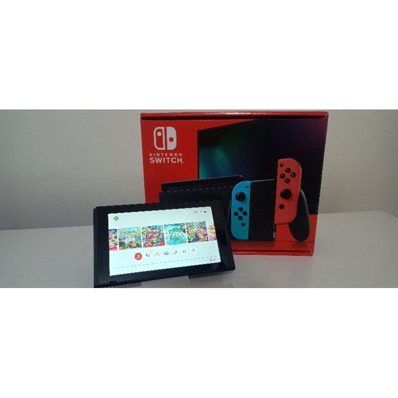 Nintendo Switch V1 DESBLOQUEÁVEL - Azul Neon / Vermelho Neon