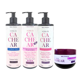 Kit Hora De Cachear Vegan Curly Obliphica Kaedo C/4Produtos