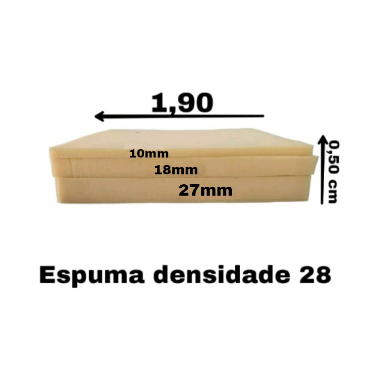 Espuma para sofa/estofados densidade 28 selada continua 0,50x1,90