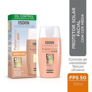 Protetor Solar Facial Isdin Fusion Water Fps 50 50ml - Cor Média