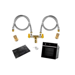 Kit Duplo Gás Encanado P/ Cooktop E Forno Flexível 0,80 Mtts