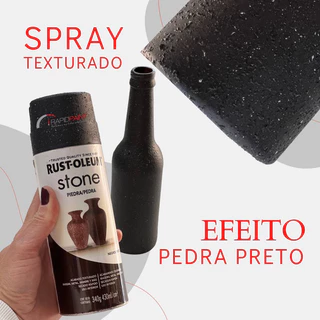 Spray efeito Pedra Stone Preto Rust Oleum em Oferta na Shopee