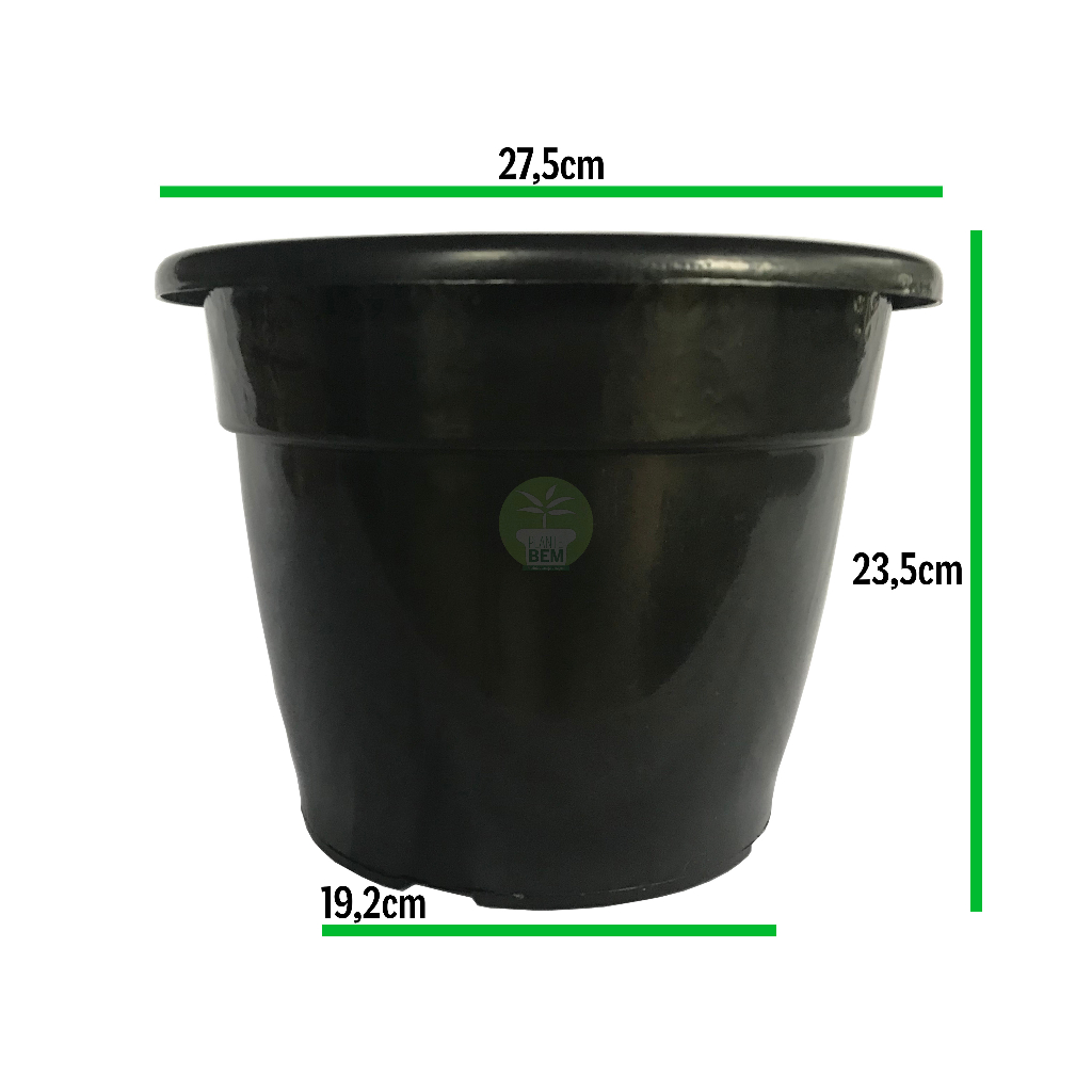 Kit 5 Vaso Pote 27 Plástico 8,5 Litros Plantas Flores Rosas