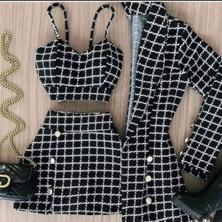 Conjuntos Feminina/conjunto Xadrez/conjunto De Verao/conjunto  Estampado/m6689