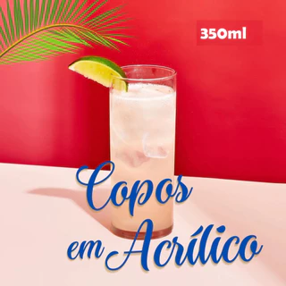 Kit 15 Copo Long Drink Acrílico Resistente Para Balada Festa 350ml