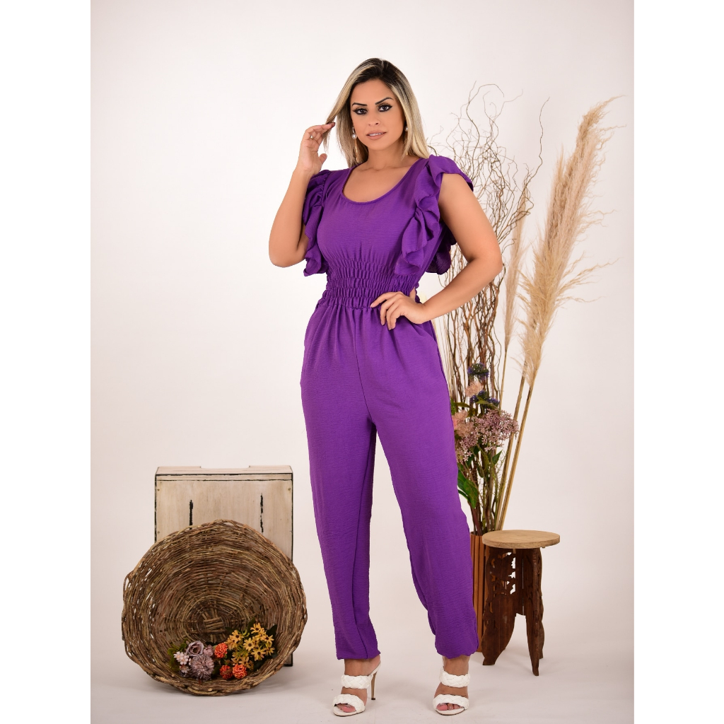 Macacão Jeans Feminino de Alça 23150 Escura - Babadotop