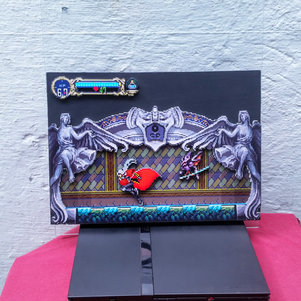 Quadro Diorama Alto Relevo Castlevania: Symphony Of The Night Pixel Art ...