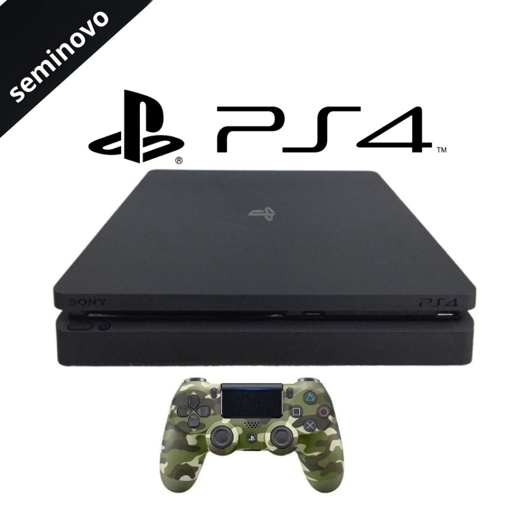Playstation 4 Ps4 Slim Original + PS Plus Deluxe 300 Jogos Originais
