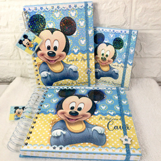 Caderneta de Vacina Mickey Baby Menino Personalizada