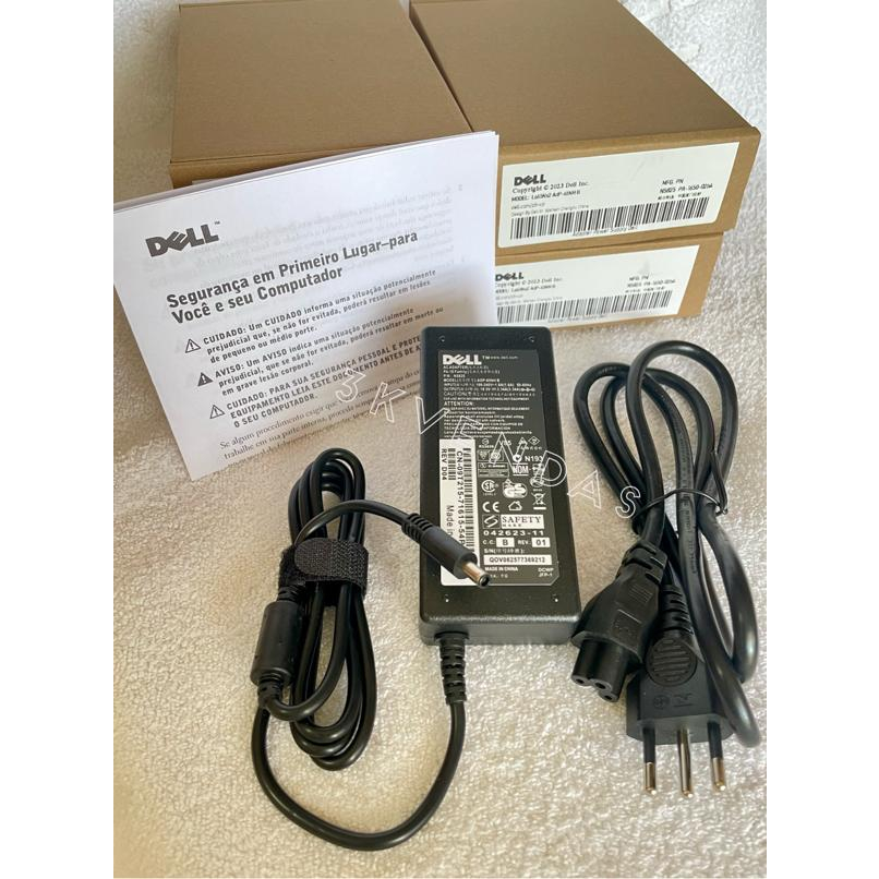 Original 1 Ano de Garantia - Carregador Dell 19.5v 3.34a Plug 4.5mmx3.0mm Inspiron Vostro Latitude I15-3501 5566 5480 Optiplex 3080 3070 3060 Desktop 15 5000 Series 5565 5567 5568