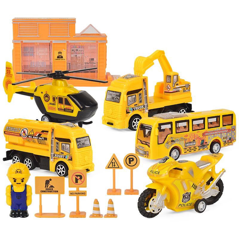 Kit 4 Caminhão Truck Construção 17 Cm Brinquedo Infantil