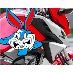 adesivo coelho gigante nervoso azul para moto tanque | Shopee Brasil