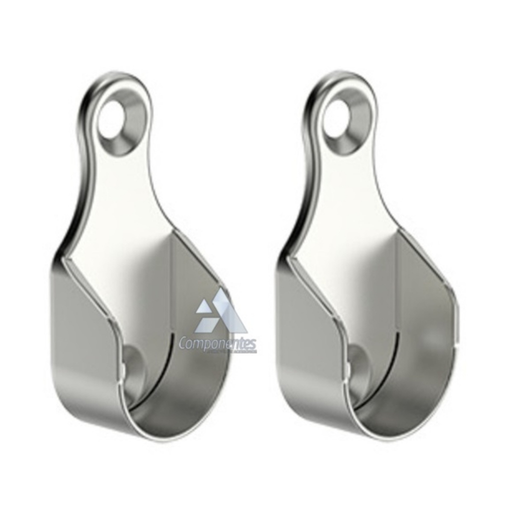 4 Peças - Suporte Lateral Para Guarda Roupa Tubo Cabideiro Oval Oblongo Zamac