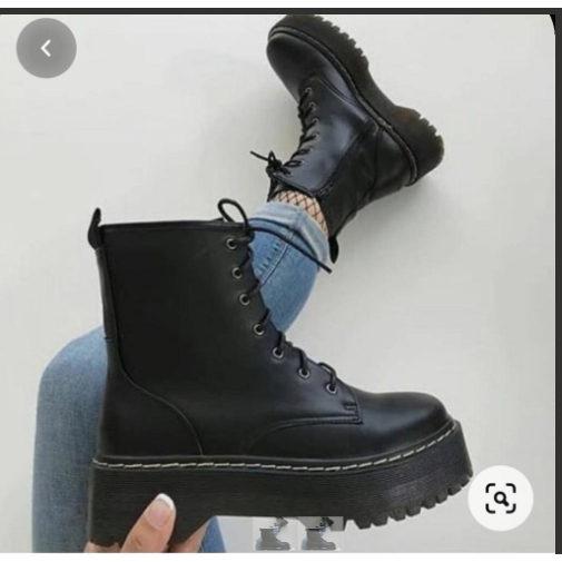 Bota Cano curto Coturno tratorado blogueira